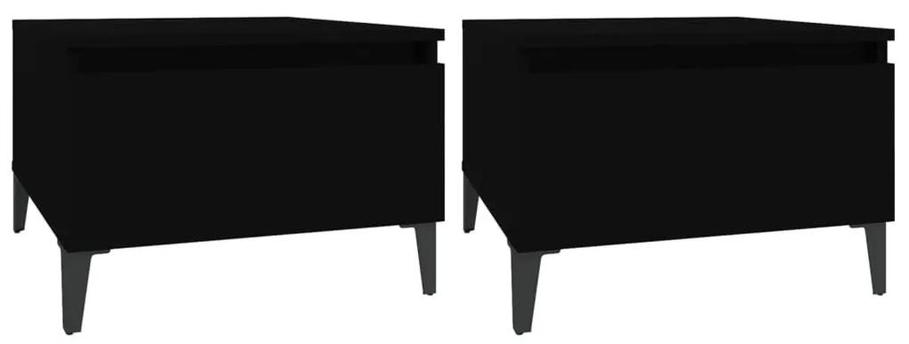 Βοηθητικά Τραπέζια 2 τεμ. Μαύρα 50x46x35 εκ. Επεξεργασμένο Ξύλο - Μαύρο