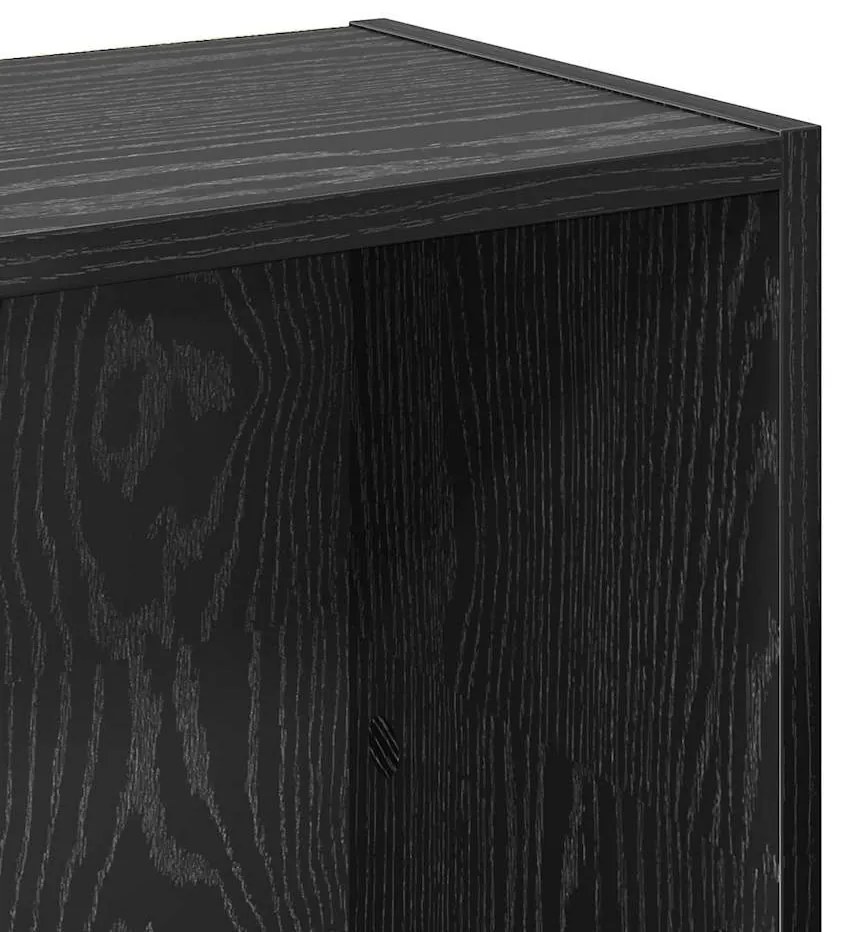vidaXL Βιβλιοθήκη Μαύρη δρυς 80 x 24 x 109 εκ Επεξεργασμένο ξύλο