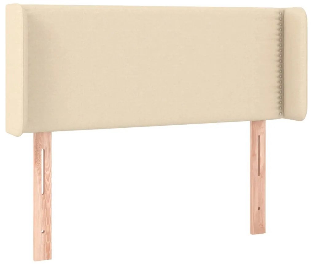 vidaXL Κεφαλάρι Κρεβατιού LED Κρεμ 103x16x78/88 εκ. Υφασμάτινο