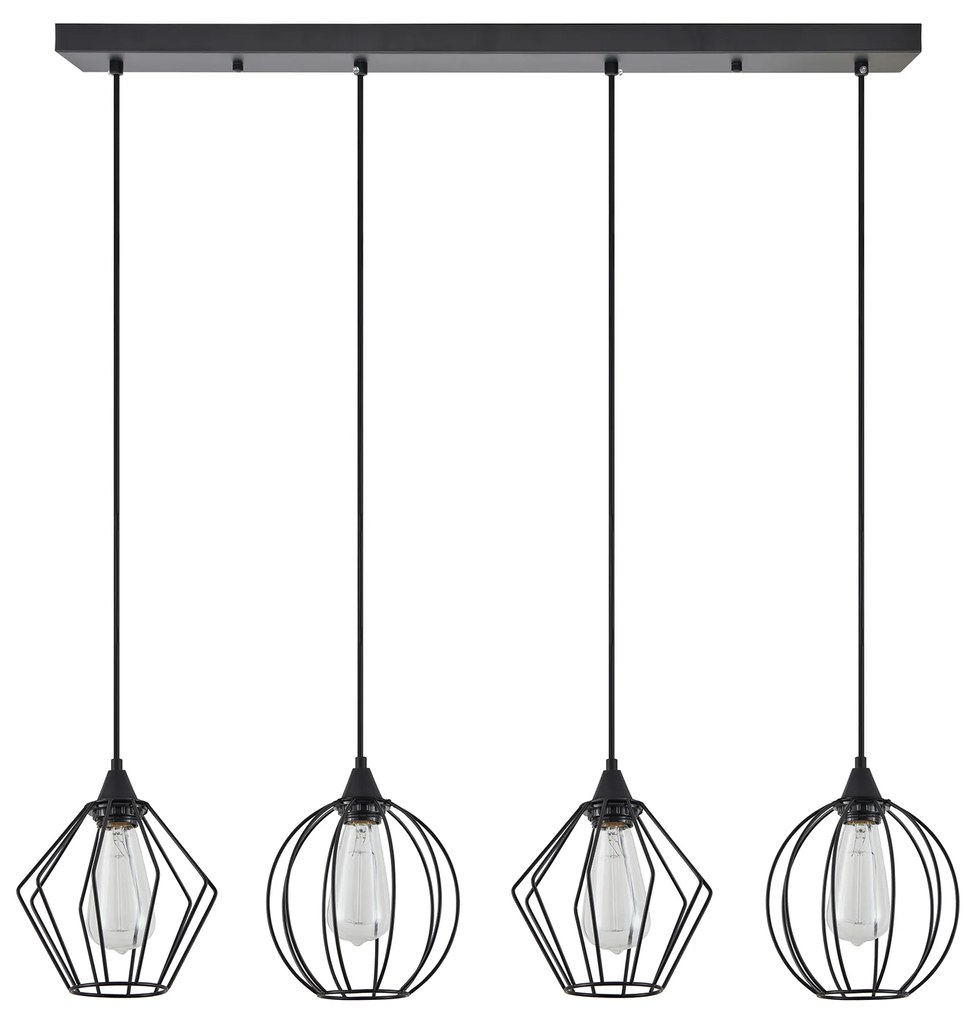 SE21-BL-B10-4BL-GR12 ADEPT FLEX Black Metal Grid Pendant+