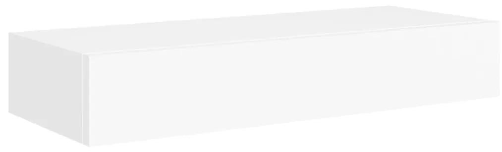 vidaXL Ράφι Επιτοίχιο με Συρτάρι Λευκό 60 x 23,5 x 10 εκ. από MDF