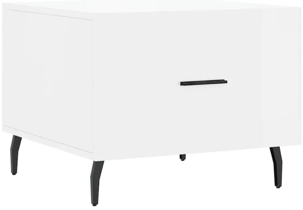 vidaXL Τραπεζάκι Σαλονιού Γυαλ. Λευκό 50 x 50 x 40 εκ. Επεξεργ. Ξύλο