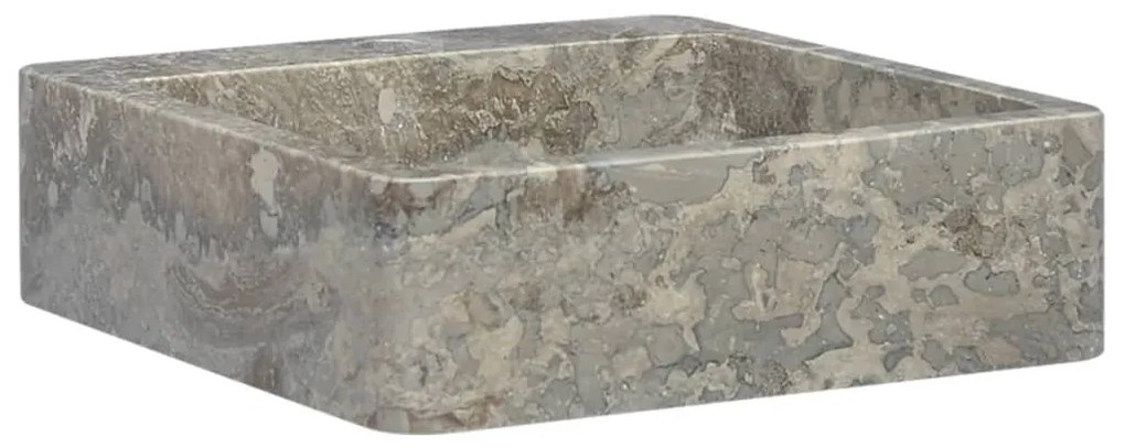 vidaXL Νιπτήρας Γκρι 40 x 40 x 12 εκ. Μαρμάρινος