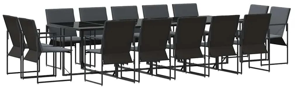 vidaXL Σέτ φαγητού για κήπο 15 pcs Μαύρο Ατσάλι