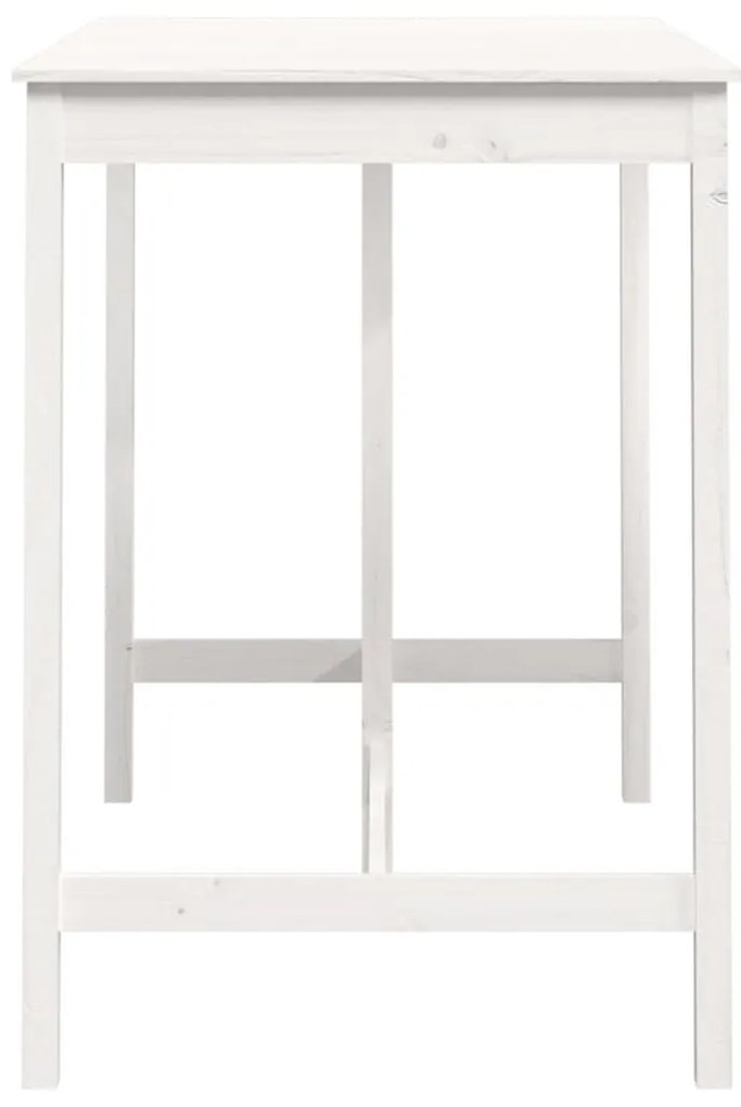Τραπέζι Μπαρ Λευκό 140 x 80 x 110 εκ. από Μασίφ Ξύλο Πεύκου - Λευκό