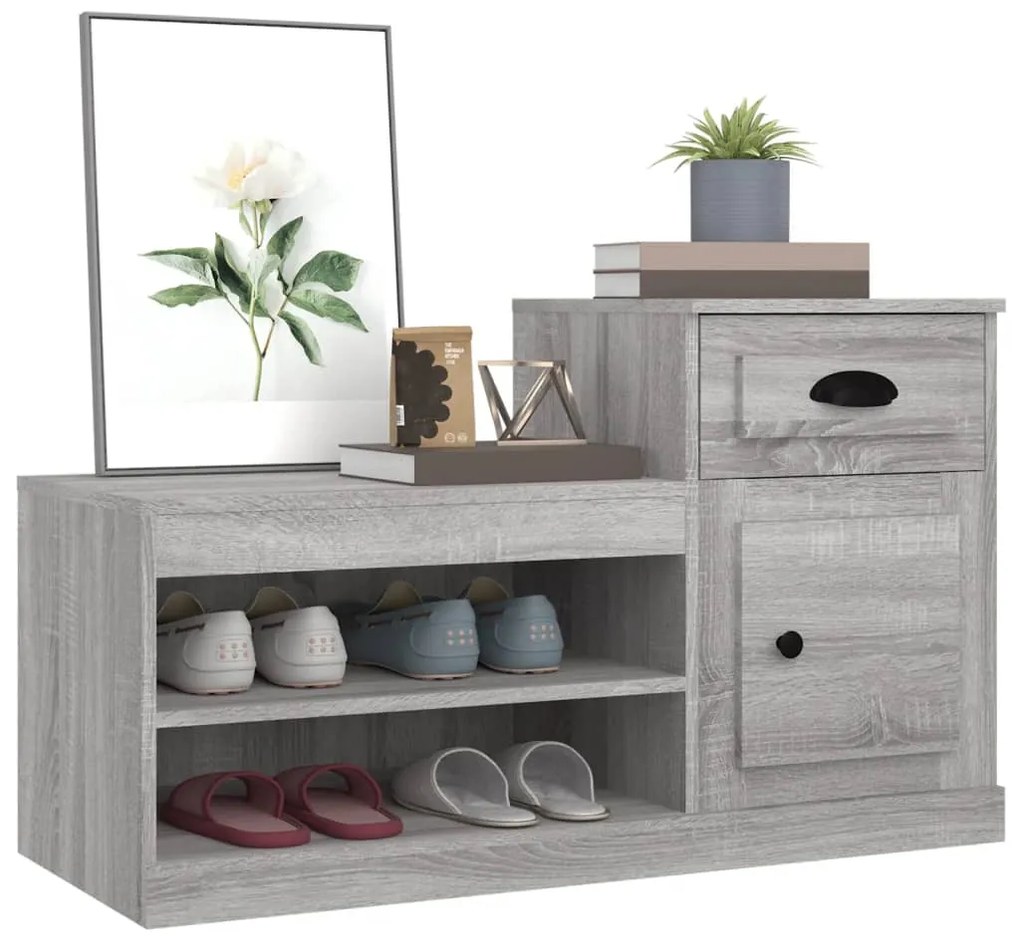 vidaXL Παπουτσοθήκη Γκρι Sonoma 100x42x60 εκ. από Επεξεργασμένο Ξύλο