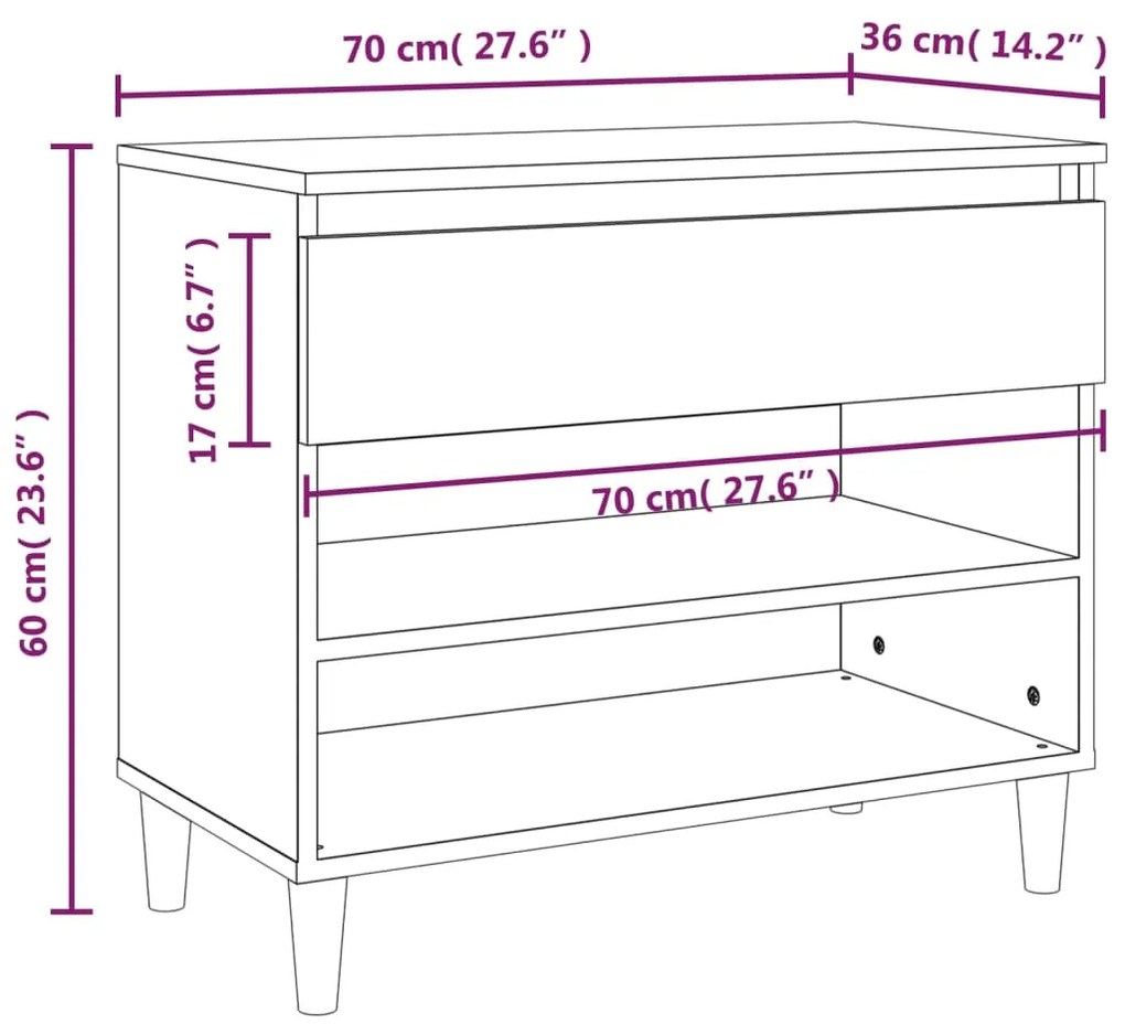 ΠΑΠΟΥΤΣΟΘΗΚΗ ΓΚΡΙ SONOMA 70X36X60 ΕΚ. ΑΠΟ ΕΠΕΞΕΡΓΑΣΜΕΝΟ ΞΥΛΟ 819762