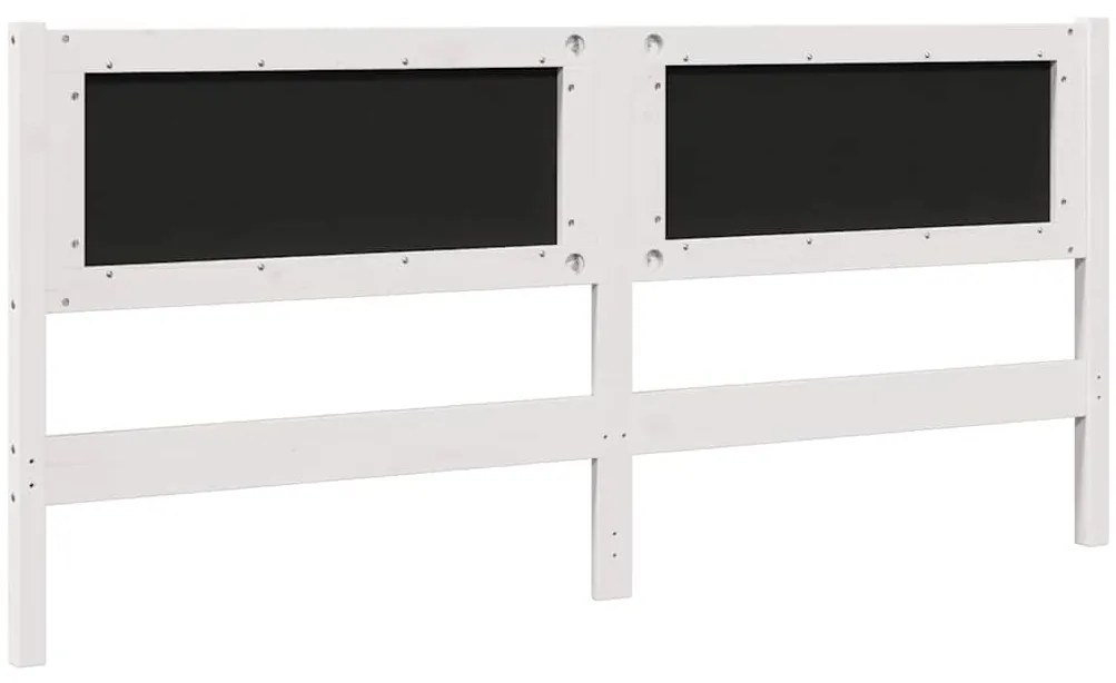 vidaXL Ταπετσαρισμένο κεφαλάρι Λευκό 180 cm Στερεά ξυλεία πεύκου
