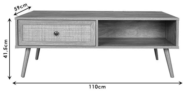 Τραπέζι σαλονιού Oslo sonoma 110x59x41,5εκ 110x59x41.4 εκ.