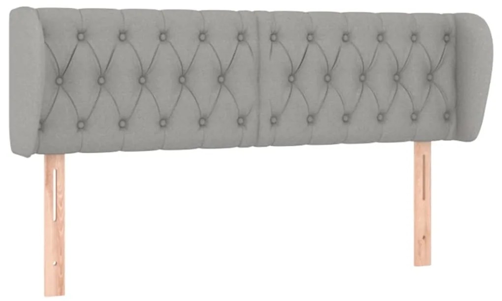 vidaXL Κεφαλάρι με Πτερύγια Ανοιχτό Γκρι 163x23x78/88 εκ. Υφασμάτινο