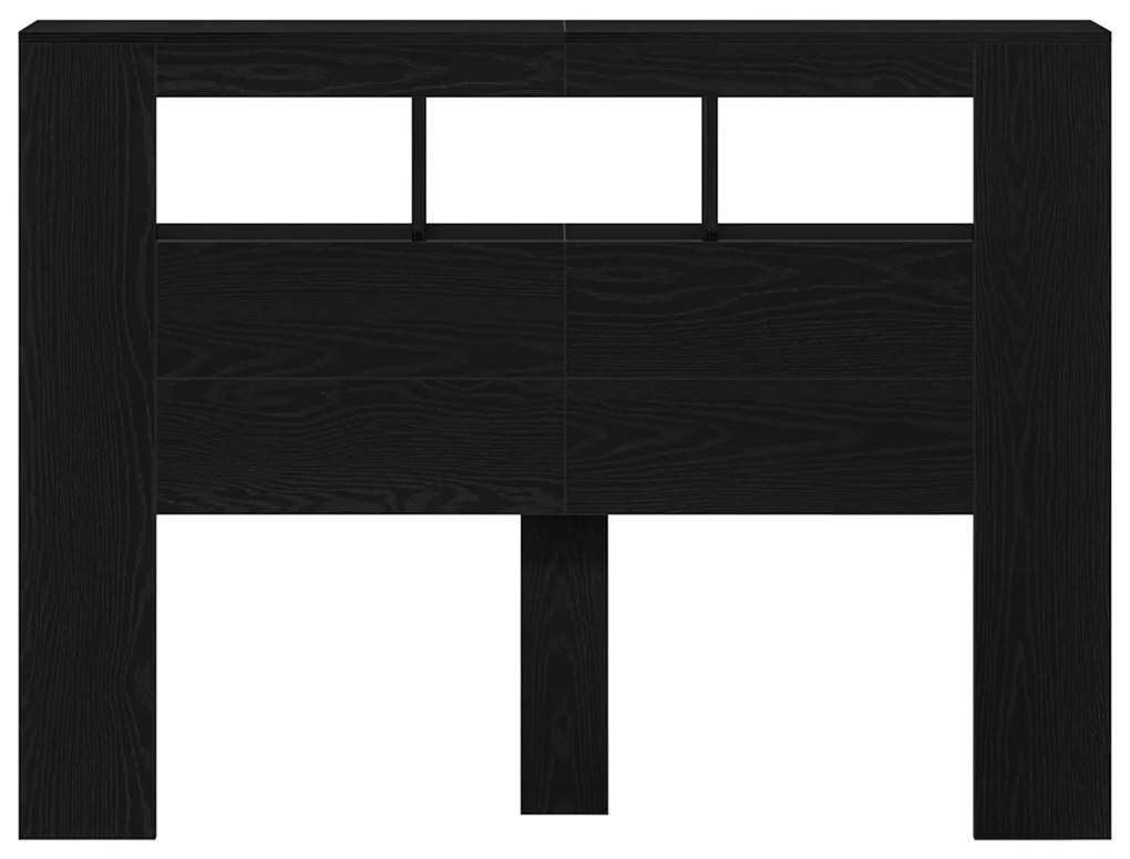 vidaXL LED Κεφαλάρι Μαύρη Δρυς 140x18,5x40 εκ. Επεξεργασμένο Ξύλο