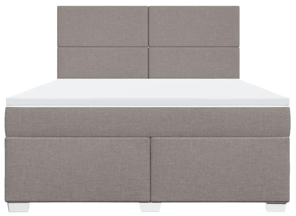 Κρεβάτι Boxspring με Στρώμα Taupe 180x200 εκ. Υφασμάτινο - Μπεζ-Γκρι