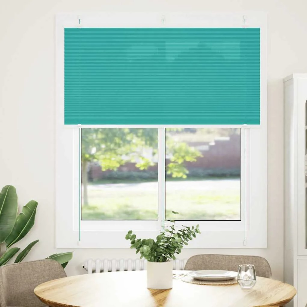 vidaXL Πλισέ περσίδα Petrol Green 120x150 cm Πλάτος υφάσματος 119,4 cm