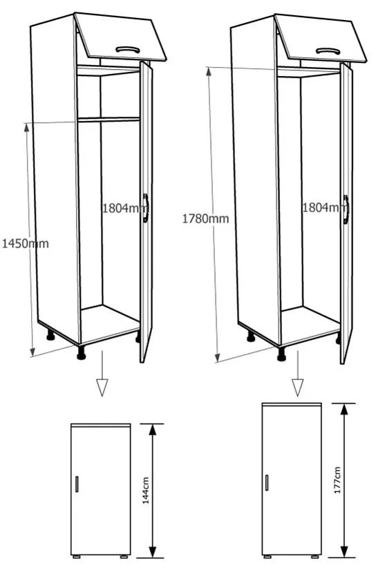 Στήλη Κουζίνας Επιδαπέδια RUSTIC FRIZ 60 Λευκό 60x57x222 εκ.