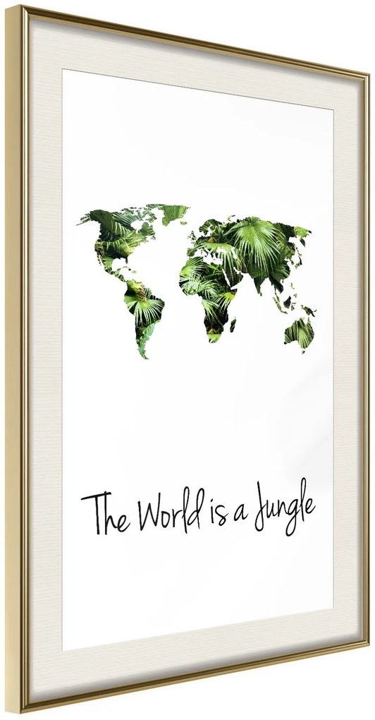 Αφίσα - We Live in a Jungle - 20x30 - Χρυσό - Με πασπαρτού