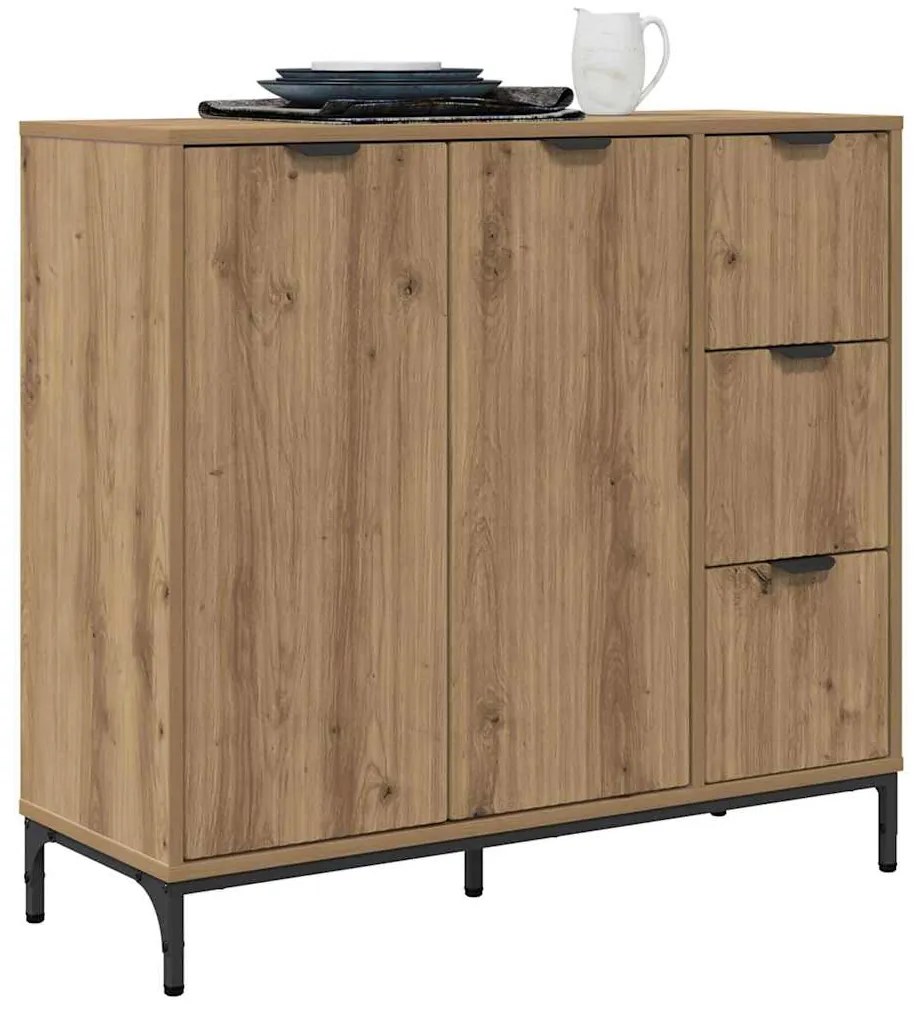 vidaXL Πλαϊνό γραφείο με συρτάρι artisan δρυς 89.5 x 33 x 82 εκ.