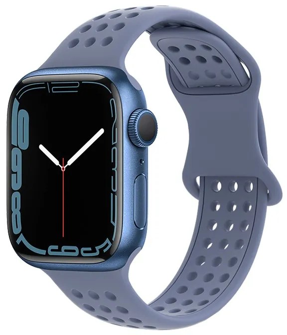 Watchband Hoco WA08 Flexible Honeycomb 42/44/45/49mm για Apple Watch 1/2/3/4/5/6/7/8/SE/Ultra Lavender Grey Silicon Band