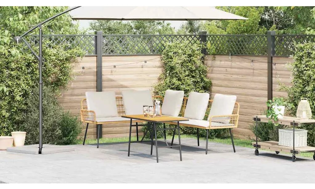 vidaXL Σετ Καναπέ Κήπου 2 pcs Μπεζ συνθετικό ρατάν