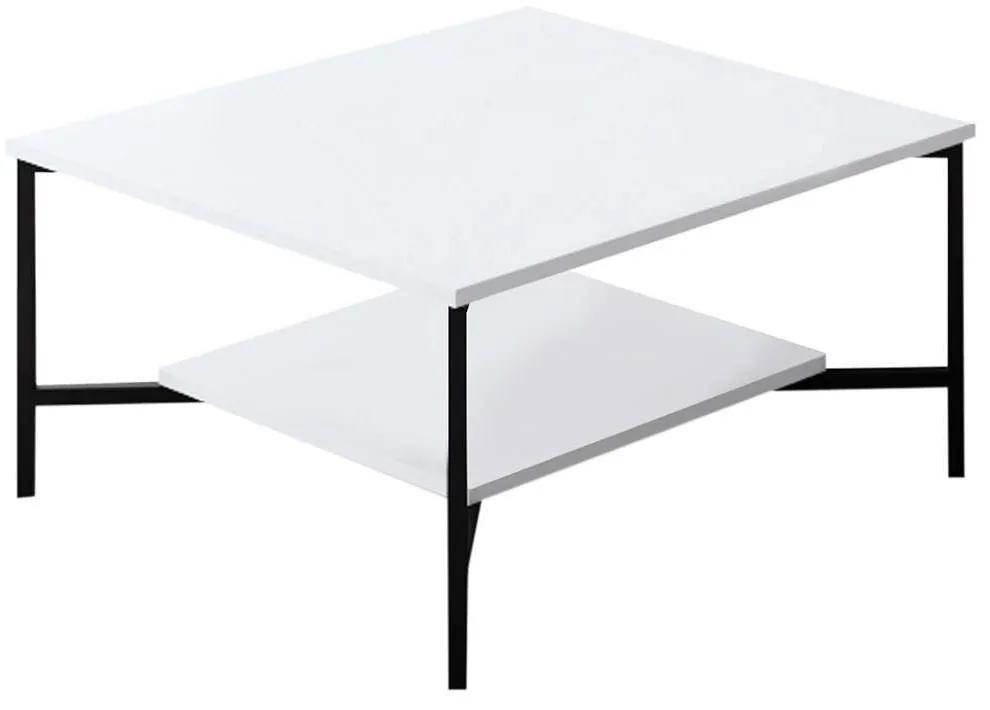 Τραπέζι Σαλονιού Line 618BLY1149 80x80x40cm White-Black