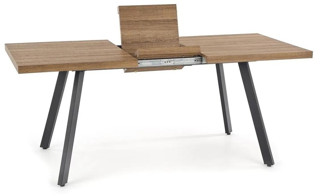 Τραπέζι Houston 601, Καρυδί, Μαύρο, 76x85x140cm, 47 kg, Επιμήκυνση, Ινοσανίδες μέσης πυκνότητας, Μέταλλο | Epipla1.gr