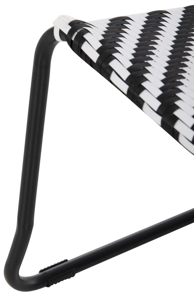 Καρέκλα PONY C6082 Μεταλλική Μαύρο - Λευκό Συνθετικό RAttan 66x68x75Υεκ. 66x68x75 εκ.