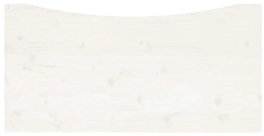 Επιφάνεια Γραφείου Λευκή 110x60x2,5 εκ. από Μασίφ Ξύλο Πεύκου - Λευκό