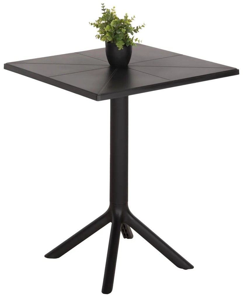 SQUARE POLYPROPYLENE TABLE TERRIN  BLACK 60,5x60,5x76,5Hcm.