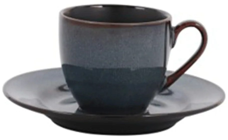 Φλυτζάνι Καφέ Με Πιατάκι PortoFino 25.052.17 100ml Blue Cryspo Trio Clay
