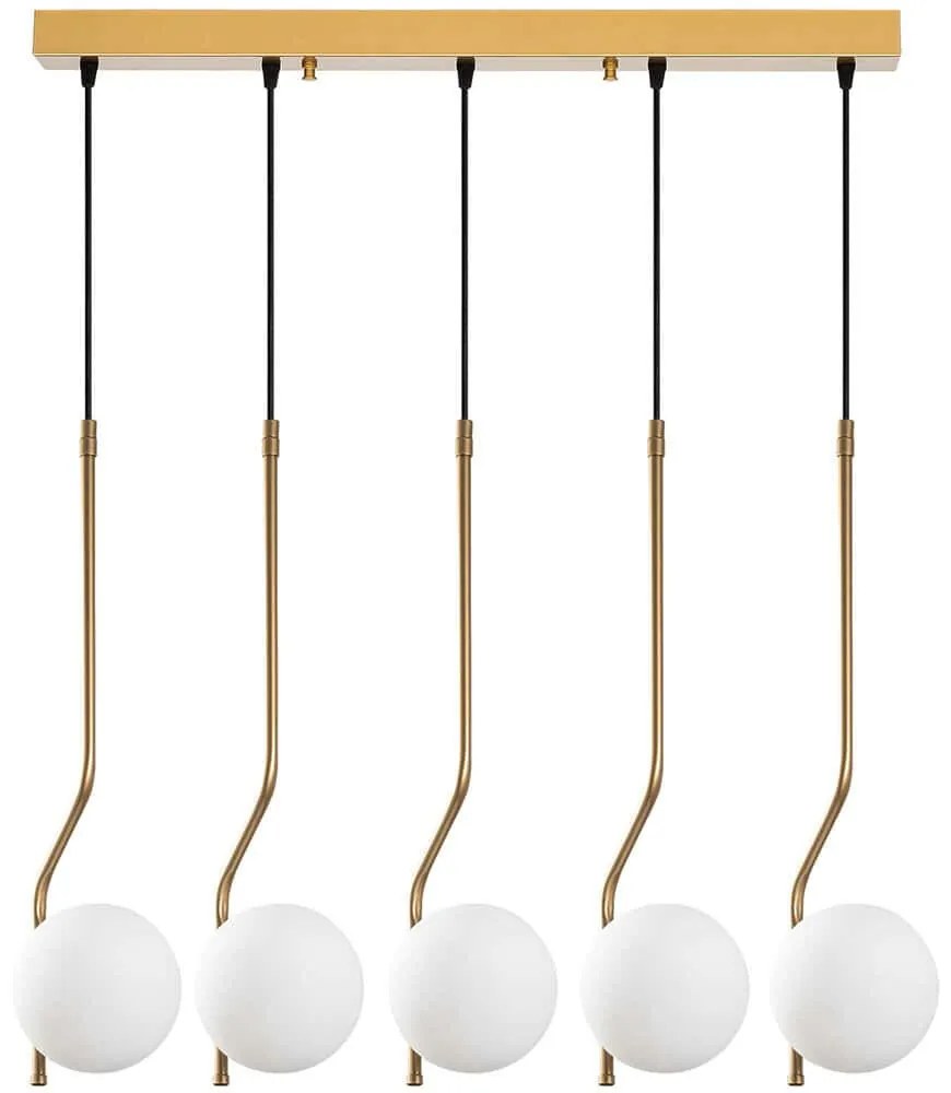 Φωτιστικό Οροφής - Ράγα Tulip 521SHN3471 80x15x110cm 5xE14 40W Gold Opviq