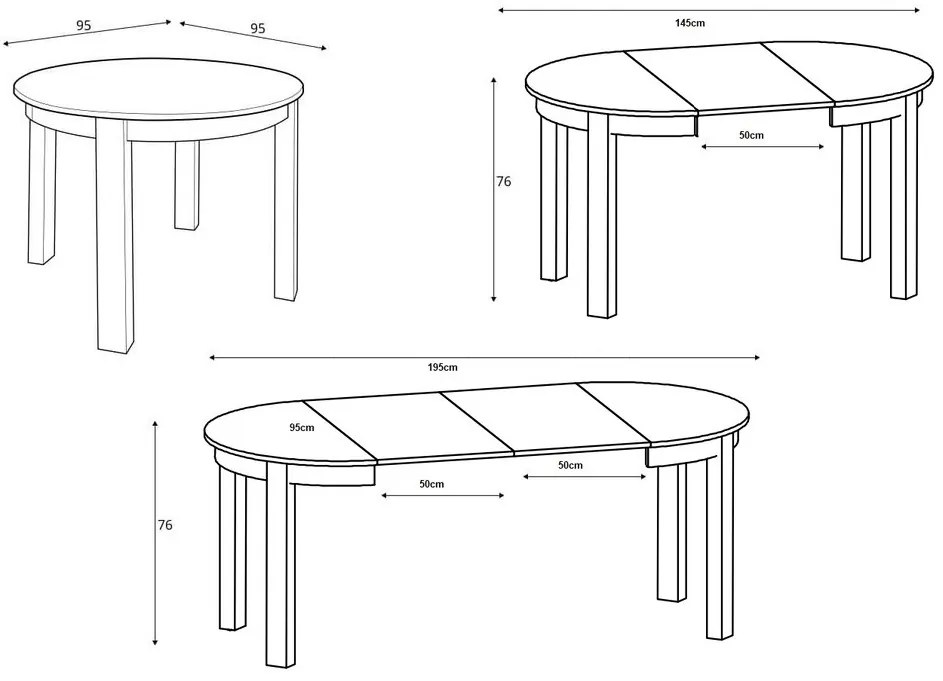 Τραπέζι Boston 278, Γραφίτης, 76cm, 46 kg, Επιμήκυνση, Ινοσανίδες μέσης πυκνότητας, Ξύλο | Epipla1.gr