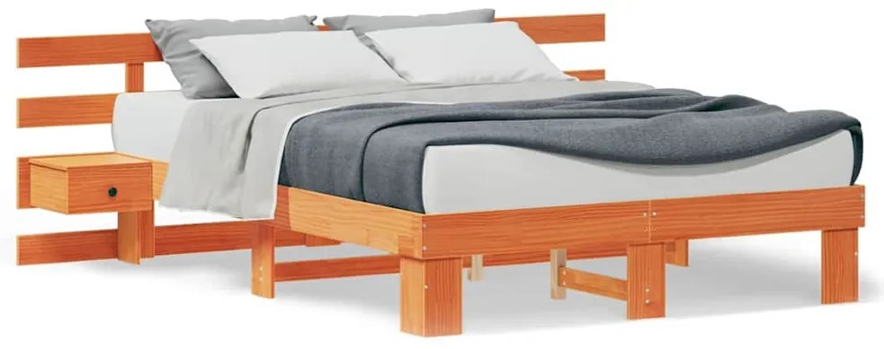 vidaXL Σκελετός Κρεβατιού με συρτάρι Καφέ 160 x 200 cm