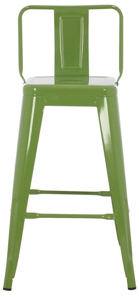 Σκαμπό μπαρ Melita-Pro Μεσαίου ύψους Μεταλλικό Light Olive Green 43x43x88Υ εκ. 43x43x88 εκ.