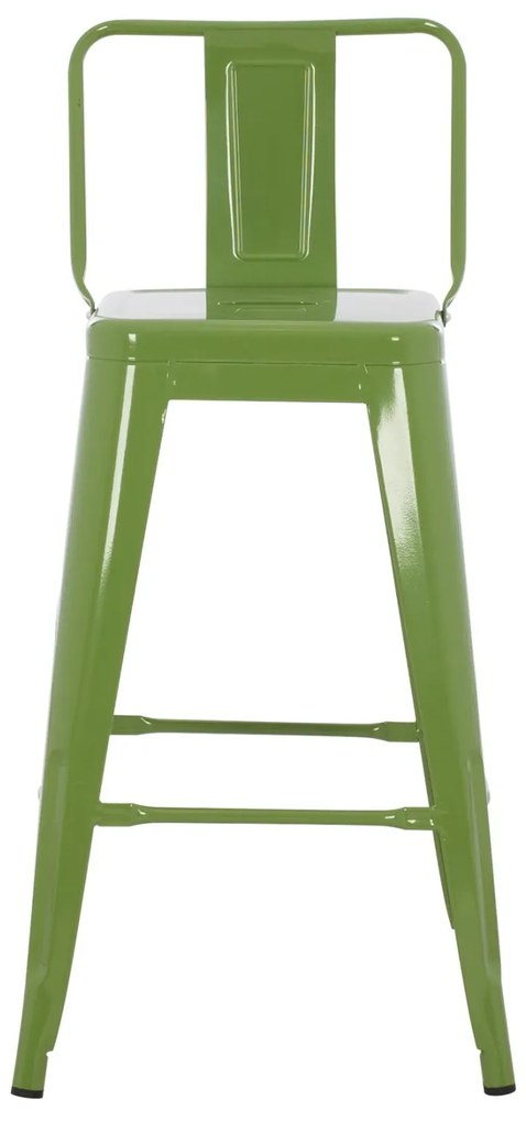 Σκαμπό μπαρ μεσαίου ύψους μεταλλικό Melita-Pro light olive green 43x43x88Υ εκ.