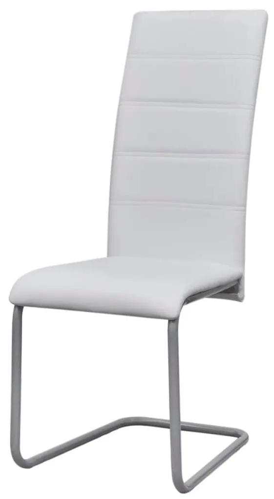 Καρέκλες Τραπεζαρίας «Πρόβολος» 4 τεμ. Λευκές Συνθετικό Δέρμα - Λευκό