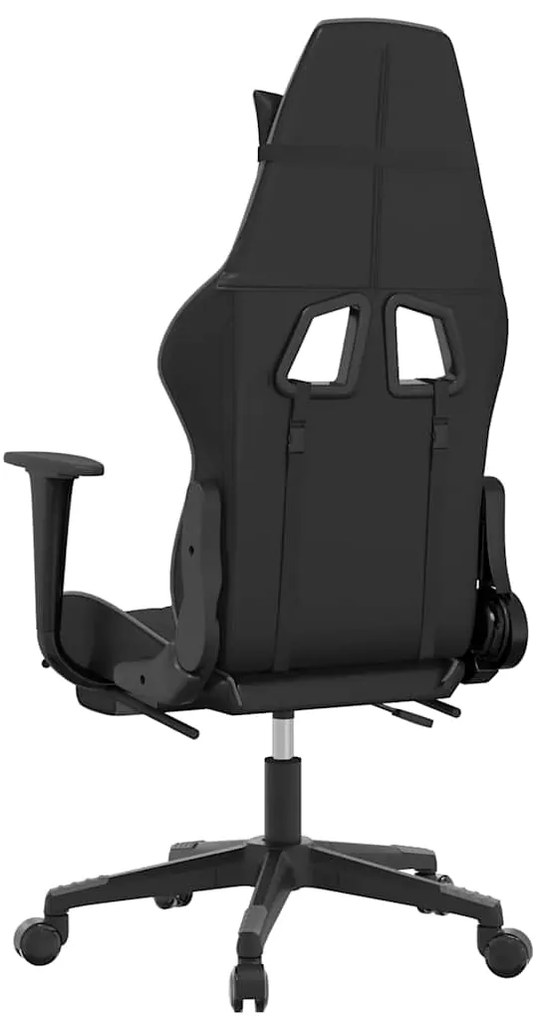 vidaXL Καρέκλα Gaming Μασάζ Υποπόδιο Μαύρο&Γκρι από Συνθετικό Δέρμα