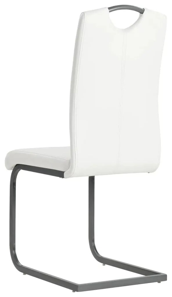 vidaXL Καρέκλες Τραπεζαρίας «Πρόβολος» 4 τεμ. Λευκές Συνθετικό Δέρμα