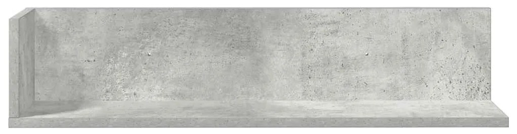 Ράφια τοίχου 2 τεμάχια Μπετόν Γκρι 75x16,5x16,5 cm Ξύλο μηχανής - Γκρι