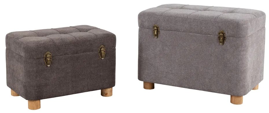 SANDIK ΣΚΑΜΠΩ SET 2ΤΕΜ ELEPHANT ΚΑΦΕ 60-50x40-34xH43-33cm 16-0502