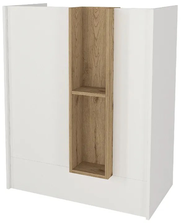 Γραφείο υποδοχής - reception Bonveno Megapap χρώμα λευκό - sepet oak 90x43,2x110εκ.