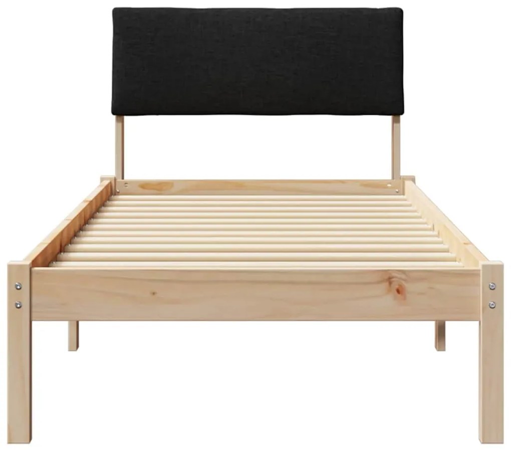 vidaXL Σκελετός Κρεβατιού Καφέ και μαύρο 80 x 200 cm Μασίφ ξύλο πεύκου