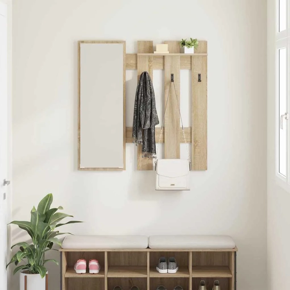 vidaXL Τοίχου Κρεμάστρα Επιτοίχιο Sonoma Oak 100 x 10 x 100 εκ