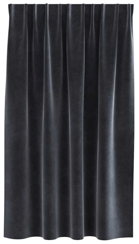 vidaXL Κουρτίνες με κουρτίνες 2 pcs Σκούρο γκρι 140 x 140 cm Βελούδο