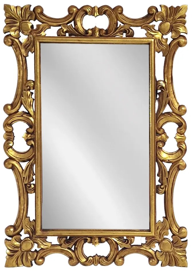 Artekko Mirroki Ξύλινος Χρυσός Σκαλιστός Καθρέπτης Τοίχου (100x70)cm - 667-4033-A - 667-4033-A
