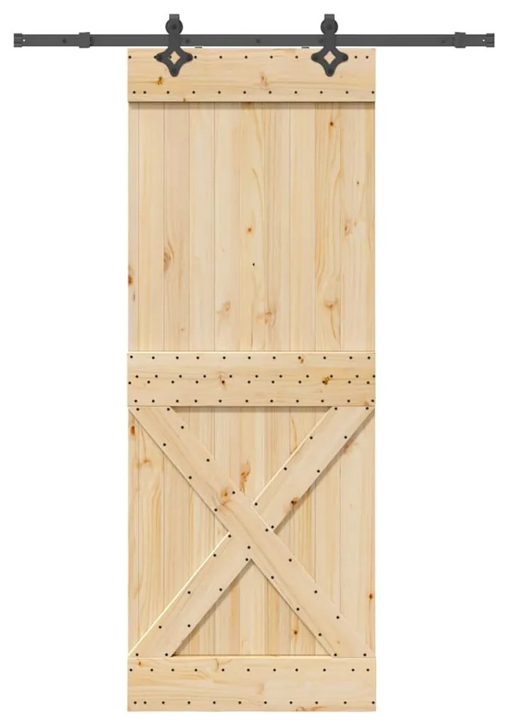 Συρόμενη Μεσόπορτα με Μηχανισμό 85 x 210 εκ. Μασίφ Ξύλο Πεύκου