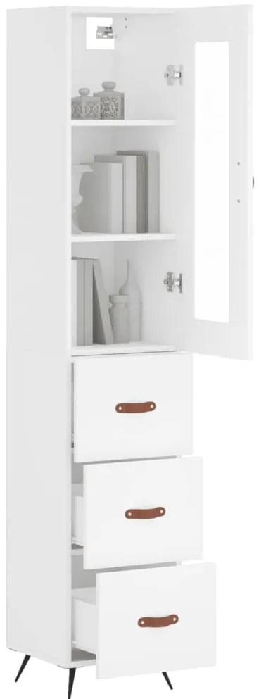 vidaXL Ντουλάπι Λευκό 34,5 x 34 x 180 εκ. από Επεξεργασμένο Ξύλο