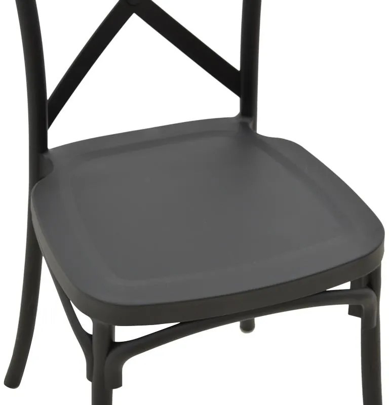 Καρέκλα Crossie pp σε ανθρακί απόχρωση 38x46.5x82εκ 38x46.5x82 εκ.