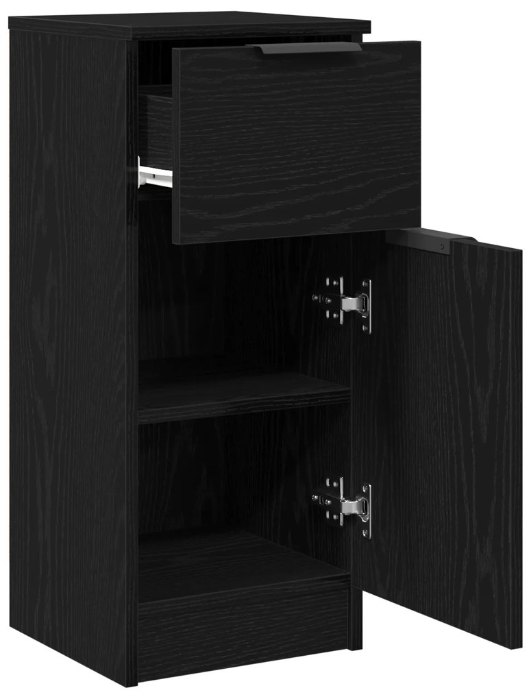 vidaXL Μαύρος Δρυς Sideboard 30x30x70 εκ MDF