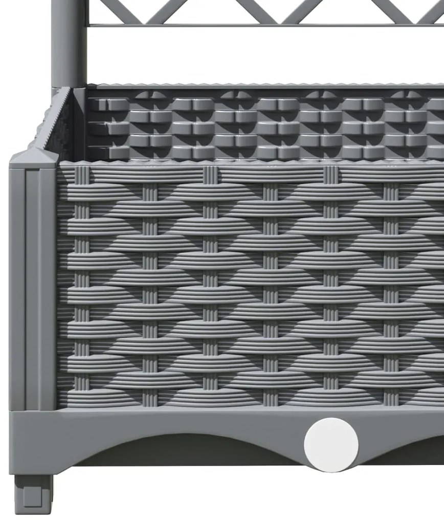 vidaXL Ζαρντινιέρα Κήπου με Καφασωτό Ανοιχτό Γκρι 40x40x121,5 εκ. PP