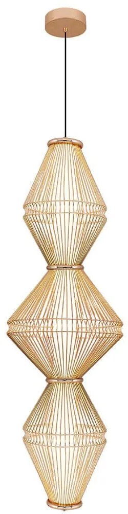 Φωτιστικό Οροφής 701CHD1669 Φ25x160cm Led 2400lm 24W 3000K Gold Opviq