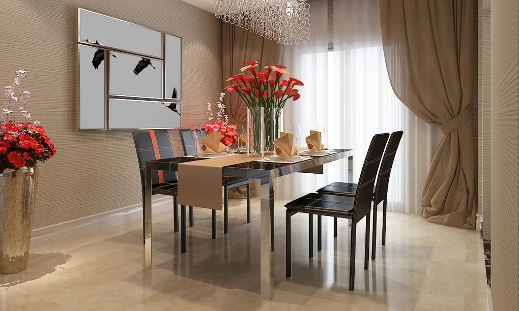 vidaXL Καρέκλες φαγητού 4 pcs Μαύρο 46 x 38.5 x 91 εκ Τεχνητό Δέρμα